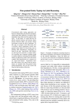 Fine-grained Entity Typing via Label Reasoning