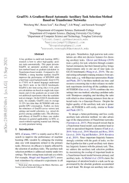 GradTS: A Gradient-Based Automatic Auxiliary Task Selection Method Based
  on Transformer Networks