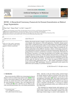 HCDG: A Hierarchical Consistency Framework for Domain Generalization on
  Medical Image Segmentation