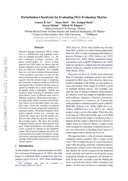 Perturbation CheckLists for Evaluating NLG Evaluation Metrics
