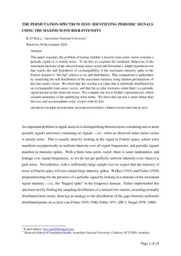 The Permutation-Spectrum Test: Identifying Periodic Signals using the
  Maximum Fourier Intensity
