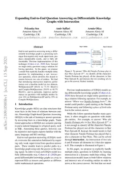 Expanding End-to-End Question Answering on Differentiable Knowledge
  Graphs with Intersection