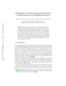 On Solving a Stochastic Shortest-Path Markov Decision Process as
  Probabilistic Inference