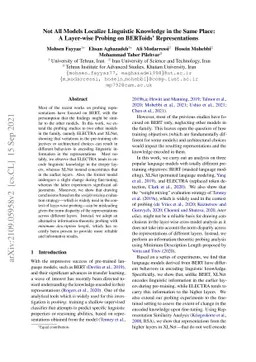 Not All Models Localize Linguistic Knowledge in the Same Place: A
  Layer-wise Probing on BERToids' Representations