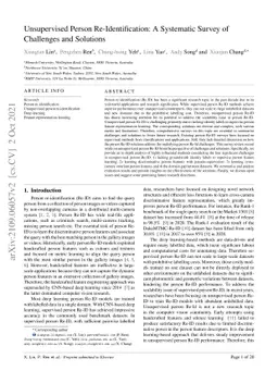 Unsupervised Person Re-Identification: A Systematic Survey of Challenges
  and Solutions