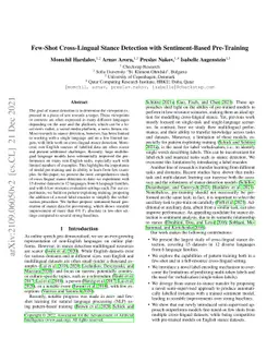 Few-Shot Cross-Lingual Stance Detection with Sentiment-Based
  Pre-Training