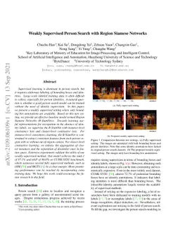 Weakly Supervised Person Search with Region Siamese Networks