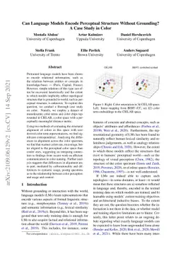 Can Language Models Encode Perceptual Structure Without Grounding? A
  Case Study in Color