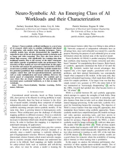 Neuro-Symbolic AI: An Emerging Class of AI Workloads and their
  Characterization