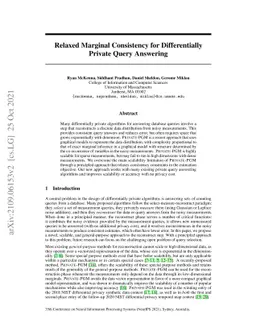 Relaxed Marginal Consistency for Differentially Private Query Answering