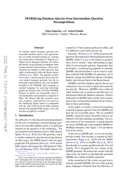 SPARQLing Database Queries from Intermediate Question Decompositions