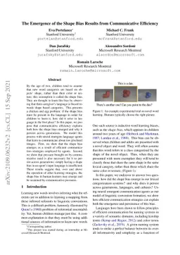 The Emergence of the Shape Bias Results from Communicative Efficiency