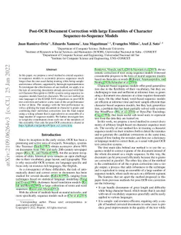 Post-OCR Document Correction with large Ensembles of Character
  Sequence-to-Sequence Models