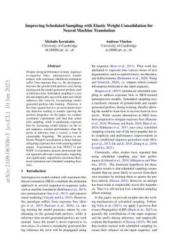 Improving Scheduled Sampling with Elastic Weight Consolidation for
  Neural Machine Translation