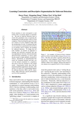 Learning Constraints and Descriptive Segmentation for Subevent Detection