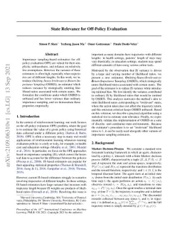 State Relevance for Off-Policy Evaluation