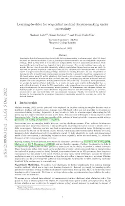 Learning-to-defer for sequential medical decision-making under
  uncertainty