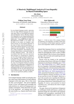 A Massively Multilingual Analysis of Cross-linguality in Shared
  Embedding Space