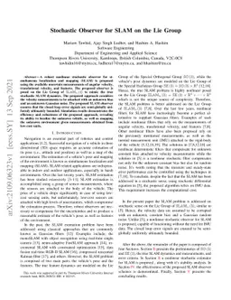 Stochastic Observer for SLAM on the Lie Group