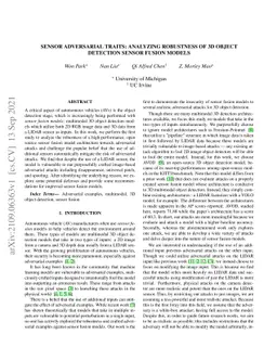 Sensor Adversarial Traits: Analyzing Robustness of 3D Object Detection
  Sensor Fusion Models