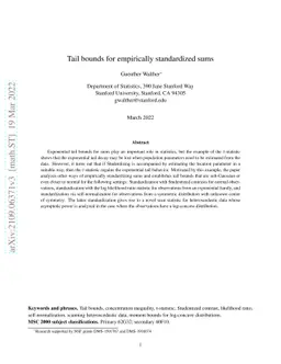 Tail bounds for empirically standardized sums