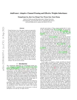 AdaPruner: Adaptive Channel Pruning and Effective Weights Inheritance