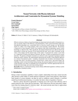 Neural Networks with Physics-Informed Architectures and Constraints for
  Dynamical Systems Modeling