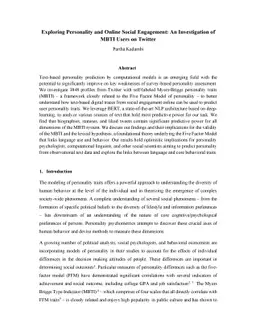 Exploring Personality and Online Social Engagement: An Investigation of
  MBTI Users on Twitter