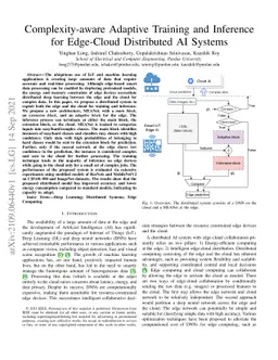 Complexity-aware Adaptive Training and Inference for Edge-Cloud
  Distributed AI Systems