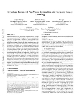 Structure-Enhanced Pop Music Generation via Harmony-Aware Learning