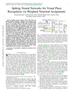 Spiking Neural Networks for Visual Place Recognition via Weighted
  Neuronal Assignments