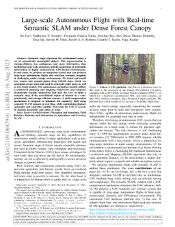 Large-scale Autonomous Flight with Real-time Semantic SLAM under Dense
  Forest Canopy