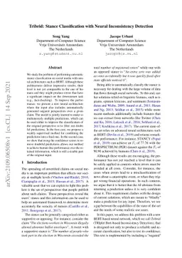 Tribrid: Stance Classification with Neural Inconsistency Detection