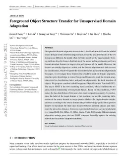 Foreground Object Structure Transfer for Unsupervised Domain Adaptation