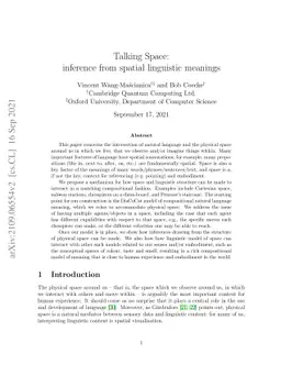 Talking Space: inference from spatial linguistic meanings