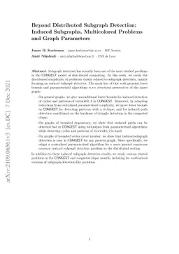 Beyond Distributed Subgraph Detection: Induced Subgraphs, Multicolored
  Problems and Graph Parameters