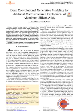 Deep Convolutional Generative Modeling for Artificial Microstructure
  Development of Aluminum-Silicon Alloy