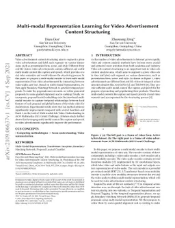 Multi-modal Representation Learning for Video Advertisement Content
  Structuring