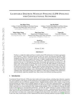 Learnable Discrete Wavelet Pooling (LDW-Pooling) For Convolutional
  Networks