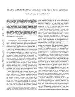 Reactive and Safe Road User Simulations using Neural Barrier
  Certificates