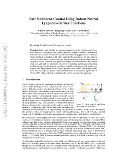 Safe Nonlinear Control Using Robust Neural Lyapunov-Barrier Functions