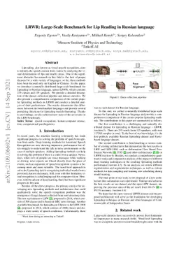 LRWR: Large-Scale Benchmark for Lip Reading in Russian language