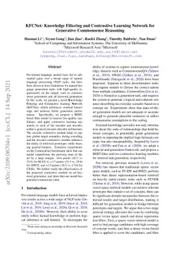 KFCNet: Knowledge Filtering and Contrastive Learning Network for
  Generative Commonsense Reasoning