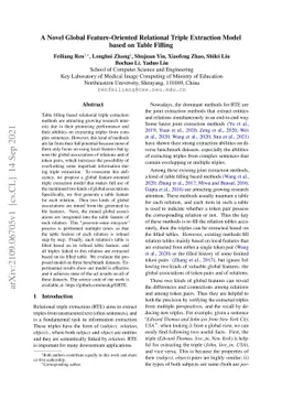 A Novel Global Feature-Oriented Relational Triple Extraction Model based
  on Table Filling