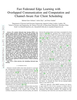 Fast Federated Edge Learning with Overlapped Communication and
  Computation and Channel-Aware Fair Client Scheduling