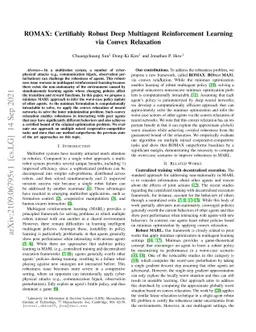 ROMAX: Certifiably Robust Deep Multiagent Reinforcement Learning via
  Convex Relaxation