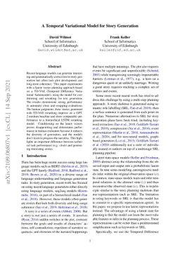 A Temporal Variational Model for Story Generation