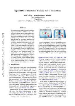Types of Out-of-Distribution Texts and How to Detect Them