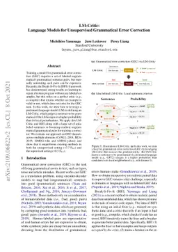 LM-Critic: Language Models for Unsupervised Grammatical Error Correction