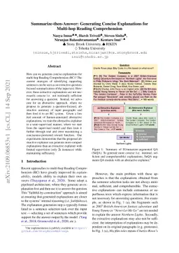 Summarize-then-Answer: Generating Concise Explanations for Multi-hop
  Reading Comprehension